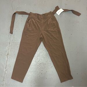 NWT Athleta Skyline Plaid Pant II 6 Brown Tan